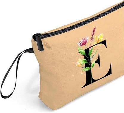 SEAMOON Women Birthday Unique Bride to be Bridal Shower Initial Gifts for Mom Sister Friend Her Teacher Aunt Makeup Cosmetic Bag with Mirror Mothers Day Christmas Graduation E