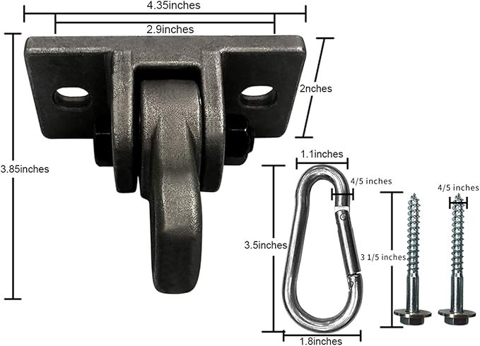 Heavy Duty White Metal Color Swing Hangers Screws 5000 lb (4 Pack)