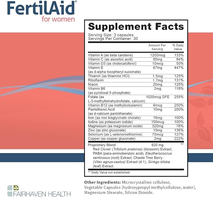 FertilAid for Women & Ovaboost Combo, Female Fertility Supplement & Natural Fertility Vitamin with Myo-Inositol, Vitex & Vitamins to Support Ovulation, Cycle Regularity & Egg Quality, 1 Month Supply