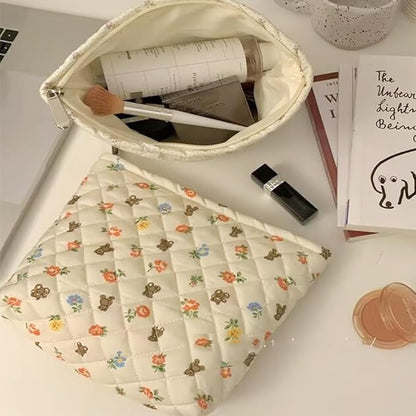 Cosmetic Bags for Women Makeup Bag Large Capacity Purse Travel Toiletry Zipper Storage Pouch Make up Brushes Organizer for Gifts (White, mini Bear)