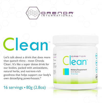 Orenda Clean®: with Peptizyme-SP EN for Digestive Bliss, Aronia Berry, Aloe Vera, and More | Radiant Health | Elevate Your Wellness with The Ultimate Nutrient-Rich Supplement - 80g, 16 Servings