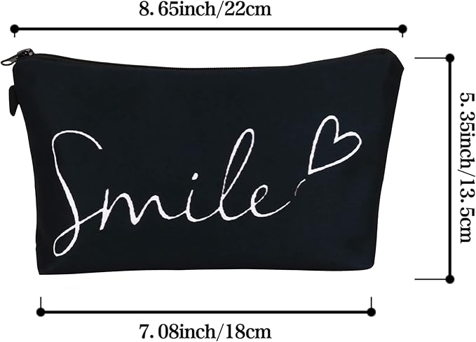 Cute Travel Makeup Bag Cosmetic Bag Small Pouch Gift for Women (Smile)