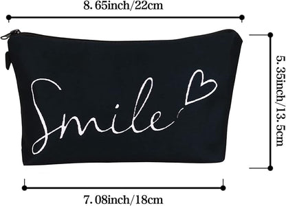 Cute Travel Makeup Bag Cosmetic Bag Small Pouch Gift for Women (Smile)