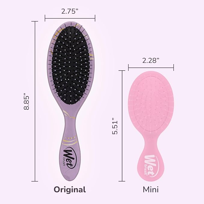 Wet Brush Disney Original Hair Detangler, Jasmine (Elegant Princess), Ultra-Soft IntelliFlex Bristles, Detangling Brush Glides Through Tangles (Wet Dry & Damaged Hair), Women & Men (Pack of 2)