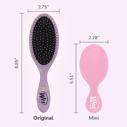 Wet Brush Disney Original Hair Detangler, Jasmine (Elegant Princess), Ultra-Soft IntelliFlex Bristles, Detangling Brush Glides Through Tangles (Wet Dry & Damaged Hair), Women & Men (Pack of 2)