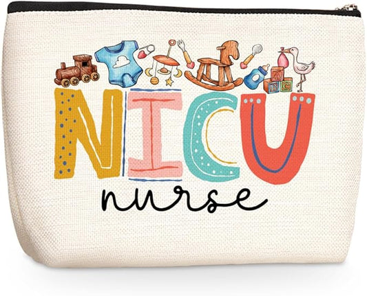 Nurse Gifts Cute NICU Nurse Gifts RN Makeup Bag Cosmetic Bag Nurse Accessories for Work Nurse Bag for Women Nurse Team Nursing Graduation Gifts Birthday Christmas Nurse Week Appreciation Gift