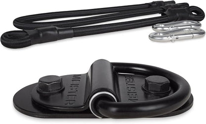 Meister Double-End Heavy Bag D-Ring Floor Anchor Mount Kit w/Bungees - Black