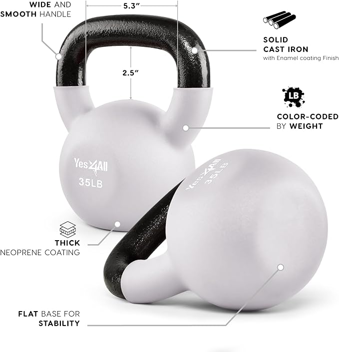 Yes4All Neoprene Coated/Adjustable Kettlebell & Kettlebell Sets -