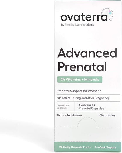 Advanced Prenatal, Prenatal Vitamins for Women with Choline, Methylfolate, Chelated Iron, Vitamins A, B6, and B12, 4-Week Supply Prenatal Multivitamin (28 Capsule Packs)