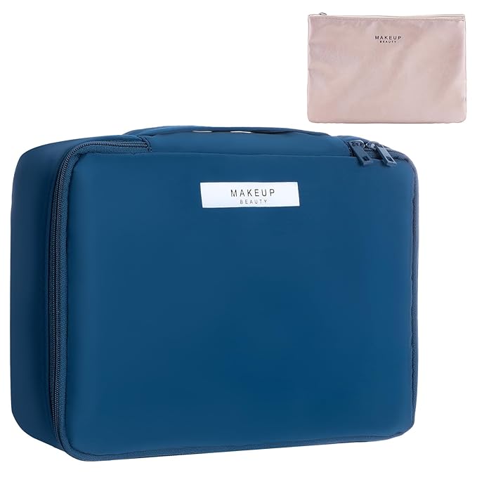 Travel Makeup Bag Cosmetic Bag Makeup Bag Toiletry bag for women and men (Navy blue)