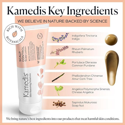 KAMEDIS Scalp Moisturizer Lotion For Dry, Itchy, Dandruff, Flaky, Seborrheic Dermatitis, Psoriasis and Sensitive Scalp. Over-Night Mask Treatment Botanicals-Based. Parabens Free. 3.38 Fl Oz.