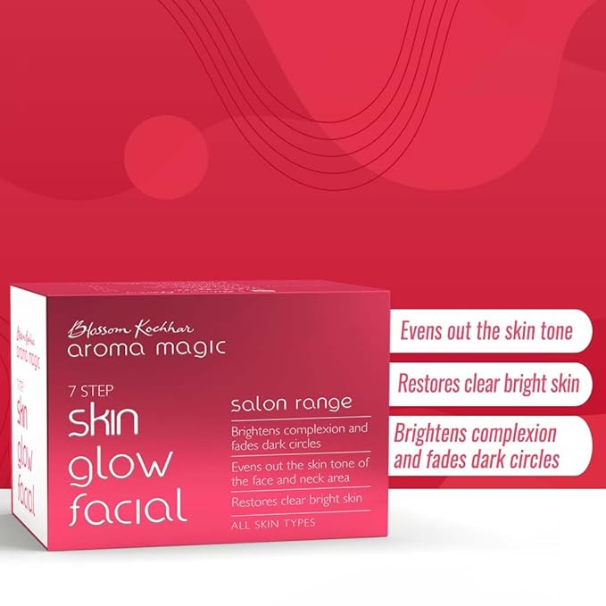 Skin Glow Facial Kit - Multi Use | 7 Steps Skincare Set | Reduces Dark Circles | Gently Removes Dead Skin | Restores Clear & Radiant Skin
