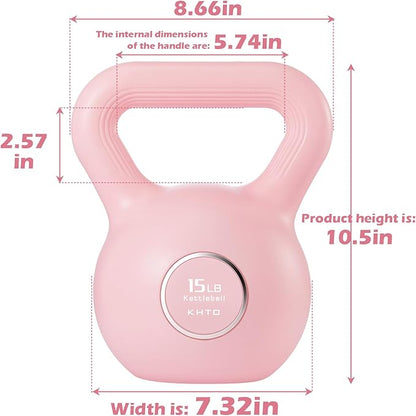 KHTO Kettlebells Fitness Exercise-Pink Strength Training Kettlebell Sets