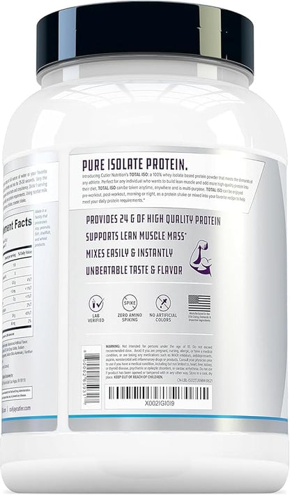 Cutler Nutrition Total ISO Whey Isolate Protein Powder: Best Tasting Whey Protein Shake, 100% Whey Protein Isolate, Perfect Post Workout Protein Powder Mix, Marshmallow Rice Cereal, 2 Pounds