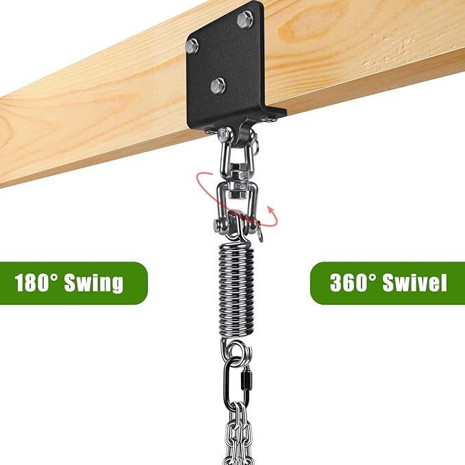 Punching Bag Hanger with Spring Beam Hanger Bracket with Stainless Steel Chain Punching Bag Hanging kit Boxing Bag Beam Mount 360° Swivel Hook for Hanging Heavy Bag, Muay Thai