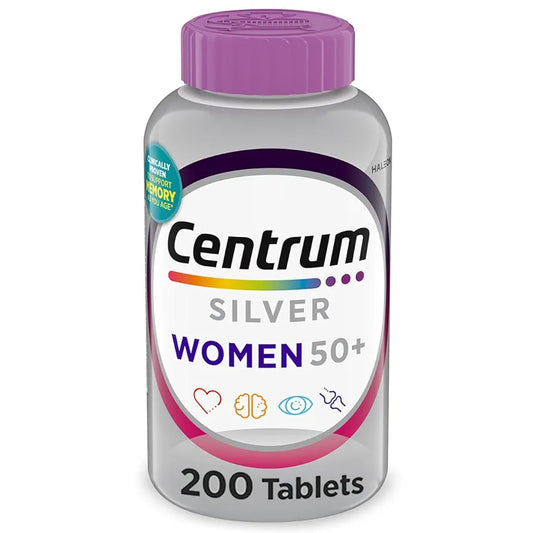 Centrum Silver Women's Multivitamin for Women 50 Plus, Multivitamin/Multimineral Supplement with Vitamin D3, B Vitamins, Non-GMO Ingredients, Supports Memory and Cognition in Older Adults - 200 Ct