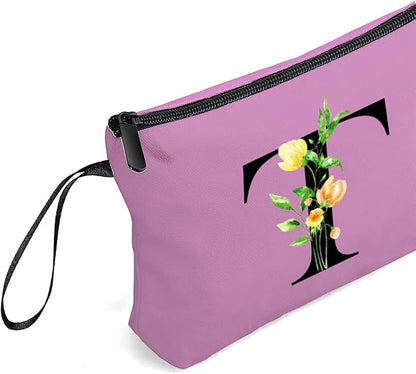 SEAMOON Women Birthday Unique Bride to be Bridal Shower Initial Gifts for Mom Sister Friend Her Teacher Aunt Makeup Cosmetic Bag with Mirror Mothers Day Christmas Graduation T
