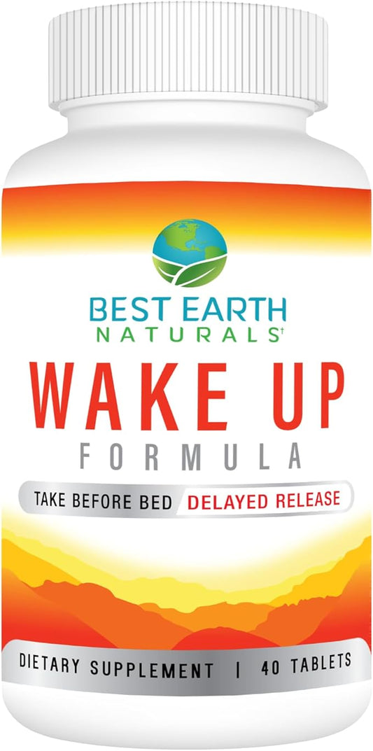 Best Earth Naturals Wake Up Formula, Supplement Delayed Time Release Energy 40 Count