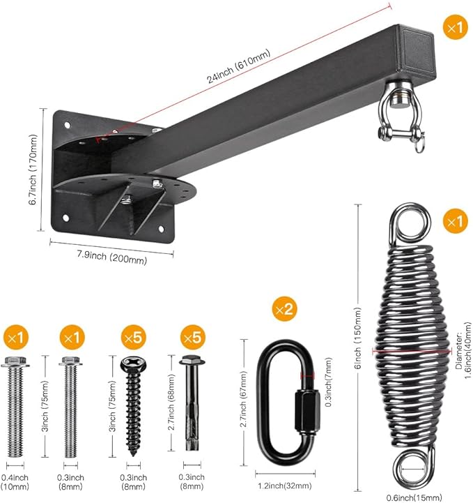 SELEWARE Wall Mount Heavy Bag Hanger Heavy Duty Punching Bag Hanger Adjustable Boxing Bag Bracket for Home Gym Indoor Outdoor Boxing, Muay Thai and MMA Training