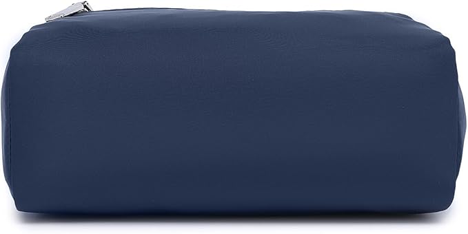 Nylon Female cosmetic bags Canvas toiletry bags Wash bags with large capacity Simple design (Nylon/Navy Blue)