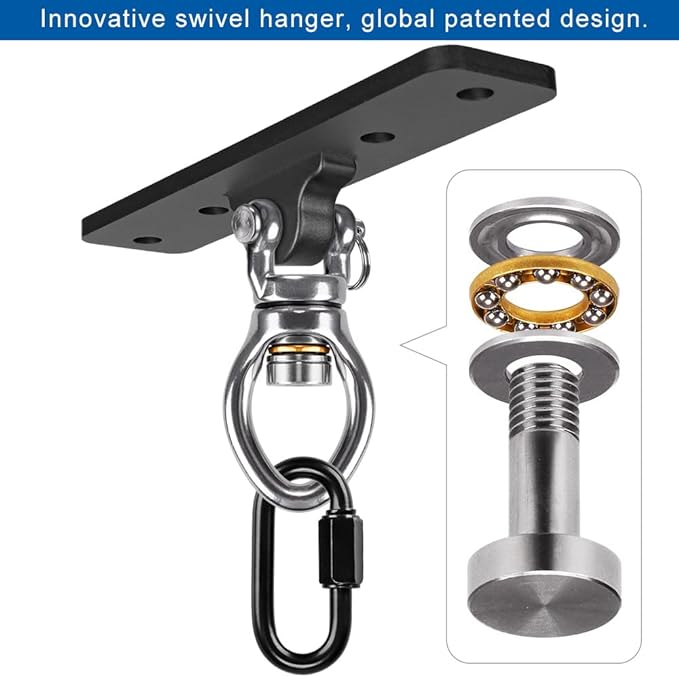 Kipika Heavy Bag Hanger - Heavy Duty Punching Bag Mount Steel Hanger Bracket, Ceiling Wall Mount Wood Beam Hook Holder for Boxing, Kickboxing, and Home Gym Fitness Equipment