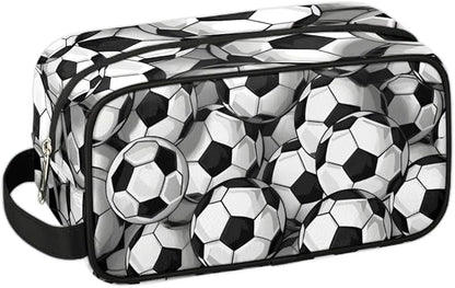 Soccer Travel Cosmetic Bag for Boy Men,Hanging Toiletry Bag,Waterproof Makeup Bag,Approved Hygiene Bag Shave Dopp Kit Organizer for Toiletries Shower Bathroom Carry-on Accessories Gifts