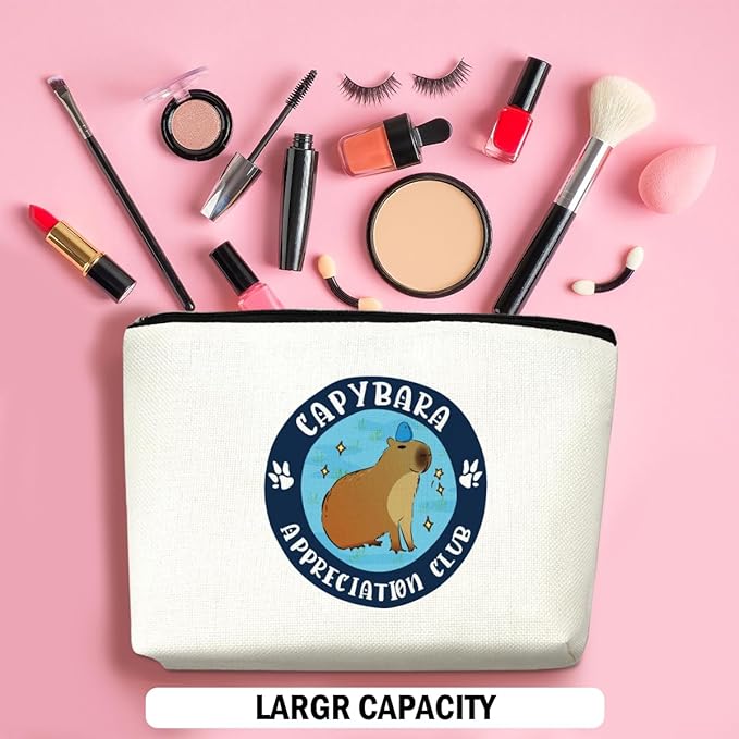 Capybara Makeup Bag, Capybara Gifts for Women, Capybara Lovers Cosmetic Bag Travel Organizer Bags Makeup Pouch, Capybara Stuff Animal Lovers Gifts for Girls Best Friend Christmas birthday Gifts