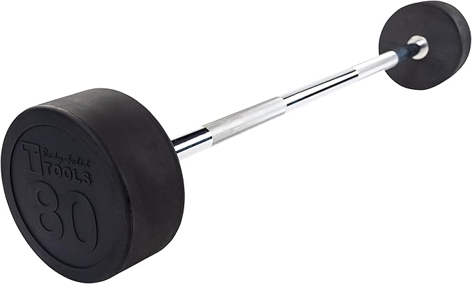 Body-Solid Rubber Coated Fixed Weights Straight Barbells- Weighted
