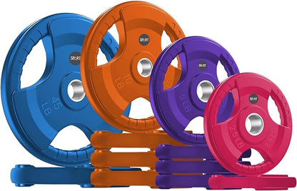 SPART 2-Inch Color Rubber Coated Olympic Grip Plate 2.5LB/5LB/10LB/25LB/35LB/45LB, Two