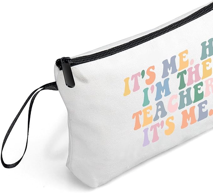 Teacher Thank You Appreciation Gifts for Women Coworker Friend New Teach Makeup Cosmetic Bag Hi Its Me Christmas