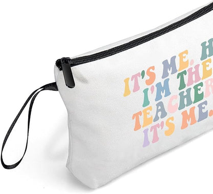 Teacher Thank You Appreciation Gifts for Women Coworker Friend New Teach Makeup Cosmetic Bag Hi Its Me Christmas