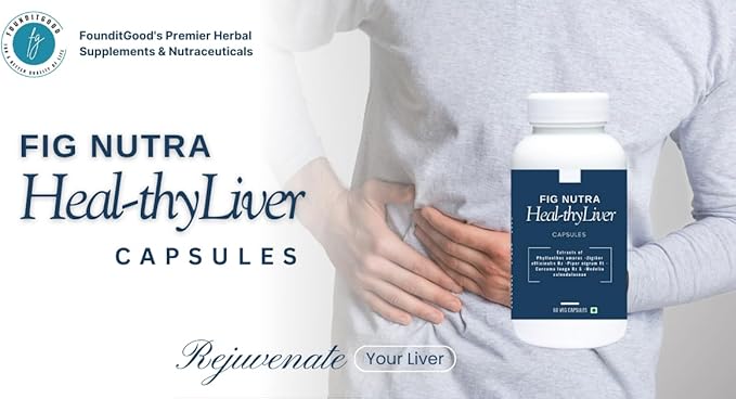 FiG Nutra's Heal~thyLiver – Advanced Liver Detox & Digestive Health Supplement | Curcuma, Piper Nigrum, Zingiber, Bhumyamalaki, Pila Bhangra | Supports Fatty Liver Detox, Promotes Liver Vitality