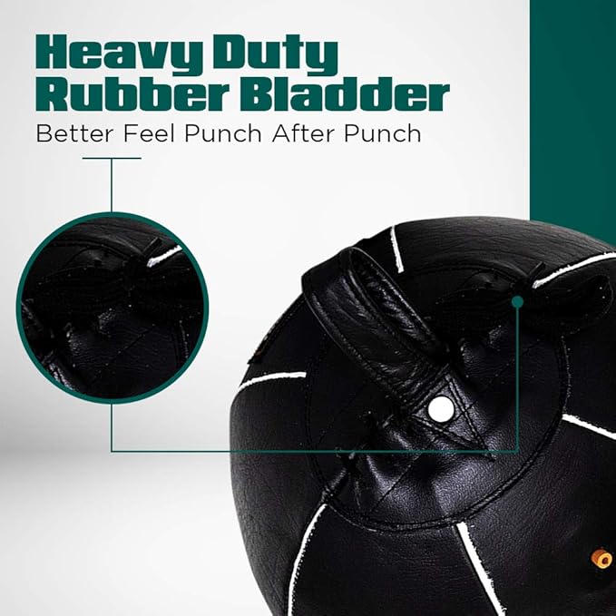 PRO IMPACT Genuine Leather Double End Boxing Punching Bag - Speed Striking & Dodge Training Ball for MMA, Muay Thai, Boxing, Gym Workout - Includes Cords & Hooks for Easy Setup