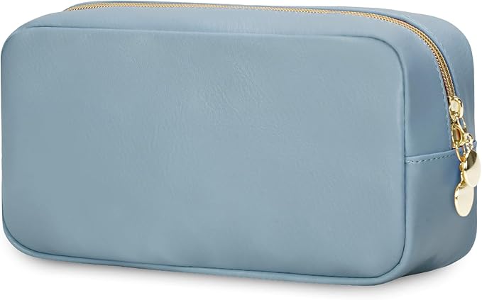 Wandering Nature Makeup Bag for Purse Cosmetic Bags for Women Make Up Organizer Travel Pouch Pencil Case with Slip-in Pockets Vegan Leather,Patent Pending