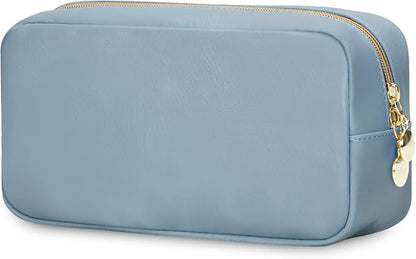Wandering Nature Makeup Bag for Purse Cosmetic Bags for Women Make Up Organizer Travel Pouch Pencil Case with Slip-in Pockets Vegan Leather,Patent Pending