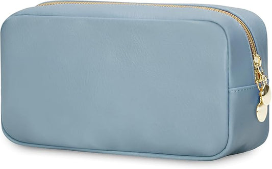 Wandering Nature Makeup Bag for Purse Cosmetic Bags for Women Make Up Organizer Travel Pouch Pencil Case with Slip-in Pockets Vegan Leather,Patent Pending