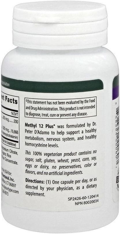 D'Adamo Personalized Nutrition Methyl 12 Plus, 60 Count