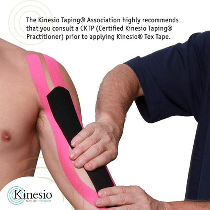 Kinesio Taping - Elastic Therapeutic Athletic Tape Tex Gold FP - Bulk Roll - Black – 2 in. x 103 ft