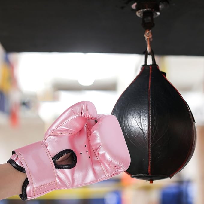 Garneck Kids Boxing Gloves Training Gloves Training Mitts Junior Punch PU Leather Sponge Filled for Toddler and Youth Red