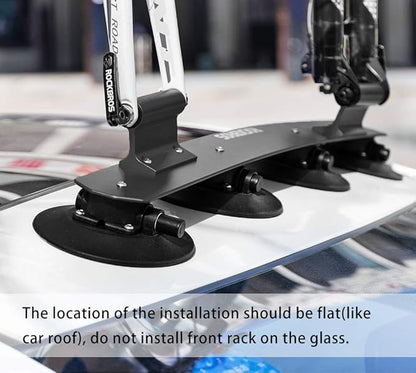 ROCKBROS Suction Cup Bike Rack for Car Roof Top Sucker Bike Rack Quick Release Aluminium Alloy Bike Carrier with Sucker for 2 Bikes