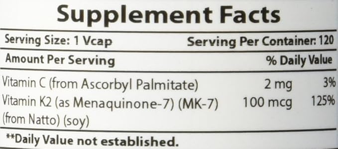 Best Naturals MK-7 Vitamin K2 100 mcg 120 Vcaps