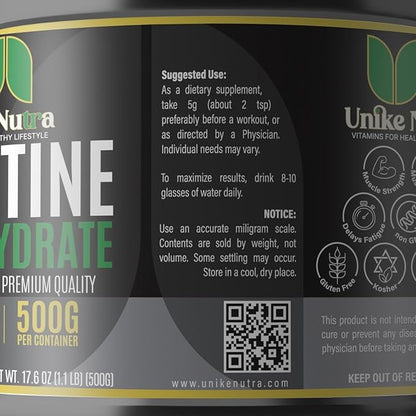 Creatine Monohydrate Powder |Pure Micronized Creatine for Enhanced Muscle Mass Athletic Performance and Muscle Recovery | Halal Kosher Vego Keto Friendly Creatine – Unflavored