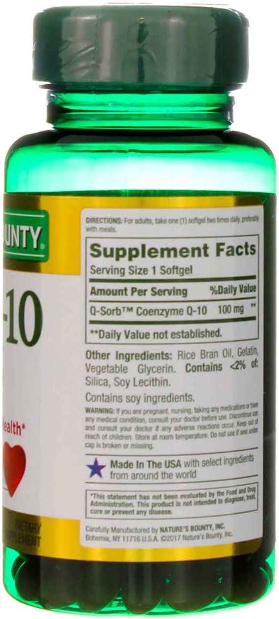 Nature's Bounty Co Q-10 100 mg Dietary Supplement Softgels - 75 ct, Pack of 2