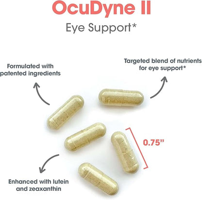Allergy Research Group OcuDyne II Supplement - Eye Support Vitamins for Vision, Eye Health for Adults, Vision Support, Multivitamin Formula, QuatreActiv Folate, FloraGLO Lutein - 200 Count