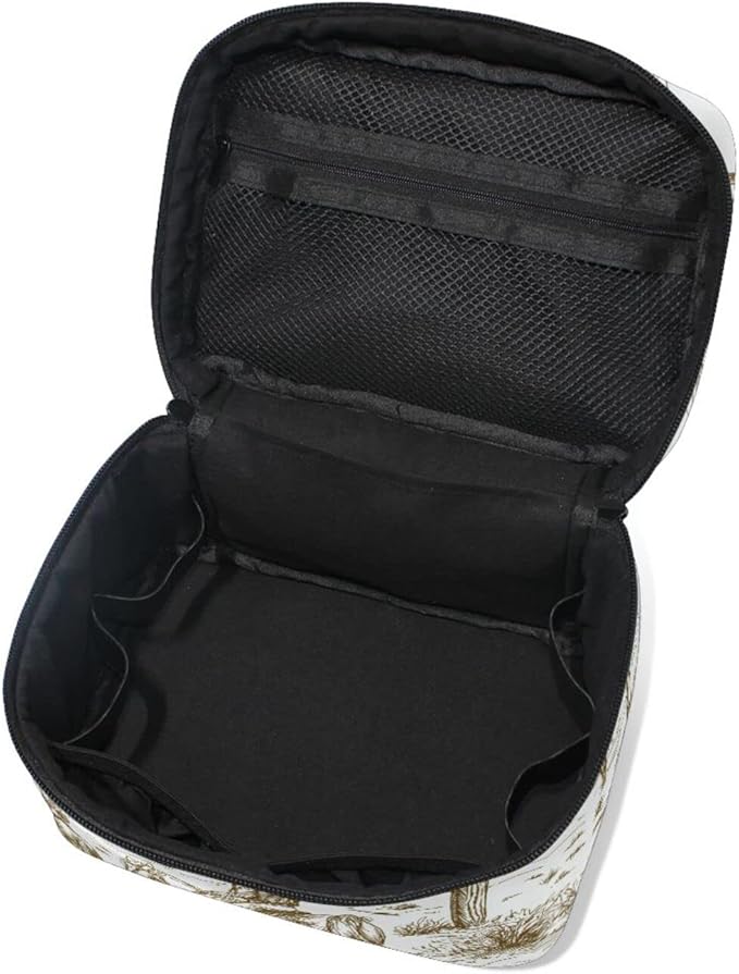 Kigai Western Desert Cowboys Travel Cosmetic Bag Case Large Portable Makeup Bag Organizer for Women Girls Top Handle Multifunction Toiletry Bags