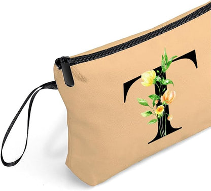 SEAMOON Women Birthday Unique Bride to be Bridal Shower Initial Gifts for Mom Sister Friend Her Teacher Aunt Makeup Cosmetic Bag with Mirror Mothers Day Christmas Graduation T
