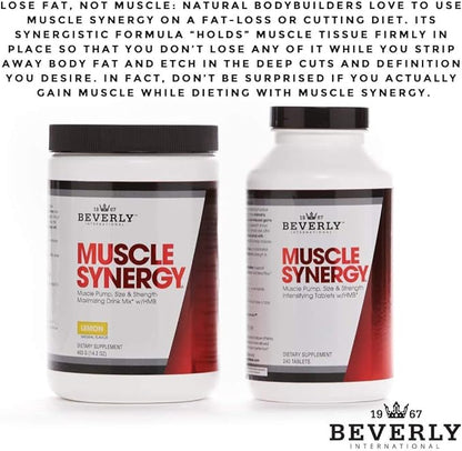 Beverly International Muscle Synergy 240 TABS (15 Servings) Clinically Dosed Ingredients - HMB, L-Arginine, L-Citrulline, Creatine Monohydrate, L-Ornithine. Bigger-Stronger-Lasting Pumps.