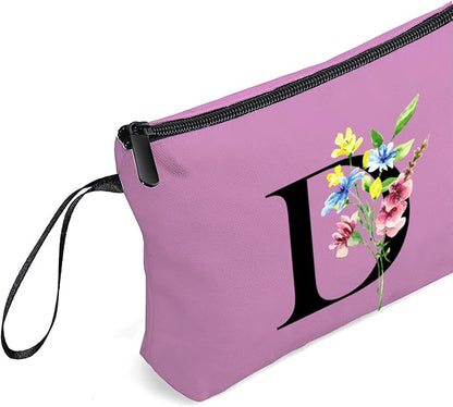 SEAMOON Women Birthday Maid of Honor Monogrammed Gifts for Bride Bridesmaid Sister Friend Her Teacher Makeup Cosmetic Bag with Mirror Mothers Day Christmas Graduation D