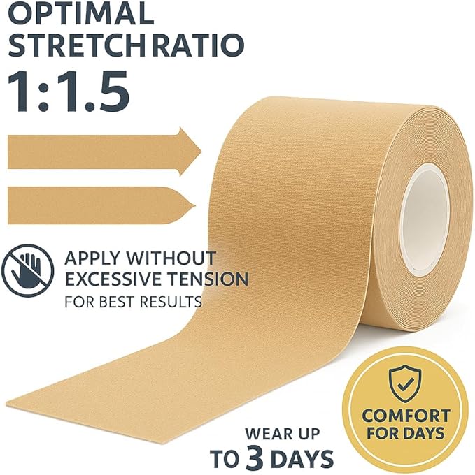 Kinesiology Tape Knees Pre-Cut 20 Inch, Muscle Tape, Athletic Tape for Injuries, Waterproof Roll, Sports Tape for Pain Relief, Physical Therapy Kinetic Tape for Knee, Shoulder, Back, Ankle, Foot