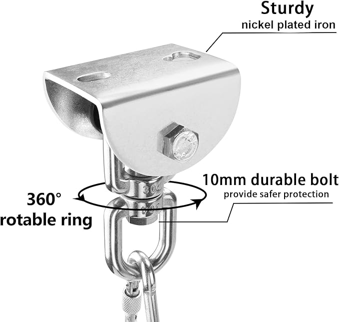 Eapele Heavy Bag Hanger, Punching Bag Mount for Ceiling 360° Swivel Wood Beam Holder for Boxing Bag, Heavy Bag, Gym Punching Bag, Speed Bag, Aerial Yoga Swing, Gymnastic Rings, Sandbag, Hammock